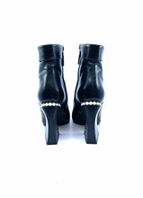 Load image into Gallery viewer, CHANEL Size 9.5 Black Leather Solid Ankle Boot
