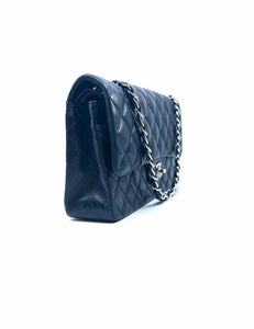 CHANEL Black Lambskin Quilted Handbag