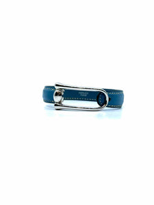 HERMES Blue Leather Bracelet