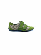Load image into Gallery viewer, GUCCI Size 7 Green, Brown Canvas Suede Monogram Sneakers
