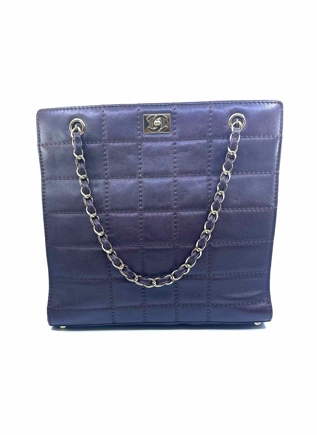 CHANEL Brown Leather Quilted Handbag