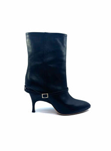ALCHIMIA DI BALLIN Size 10.5 Black Leather Ankle Boot