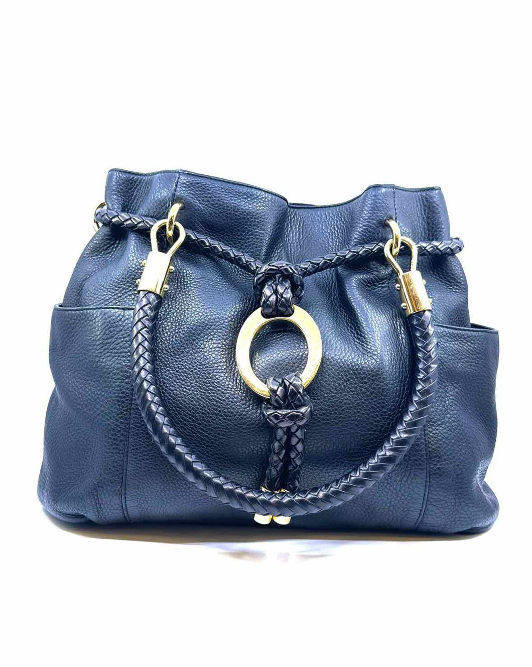 MICHAEL KORS Black Leather Solid Handbag