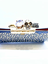Load image into Gallery viewer, ALEXANDER MCQUEEN Black, gold Leather Studs Clutch
