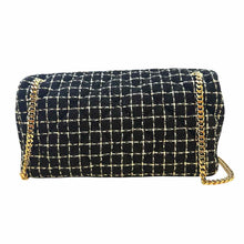 Load image into Gallery viewer, VERSACE black, white Tweed Checkered Handbag
