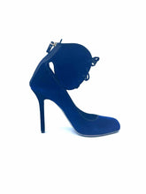 Load image into Gallery viewer, SERGIO ROSSI Size 9 Navy Velvet Pumps
