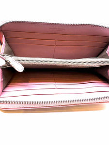 BOTTEGA VENETA Continental Pink Leather Woven Wallet