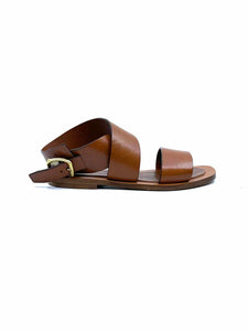CELINE Size 6 Camel Leather Solid Sandals