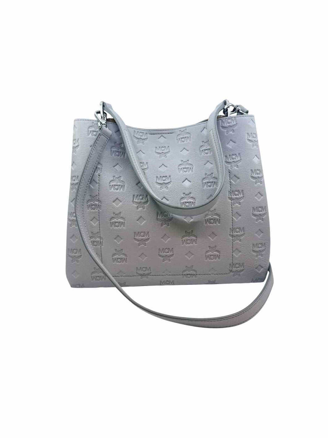 MCM Grey Calfskin Ottomar Monogram Handbag