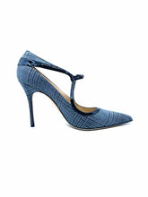 Load image into Gallery viewer, MANOLO BLAHNIK Size 10.5 Grey Fabric Plaid Pumps
