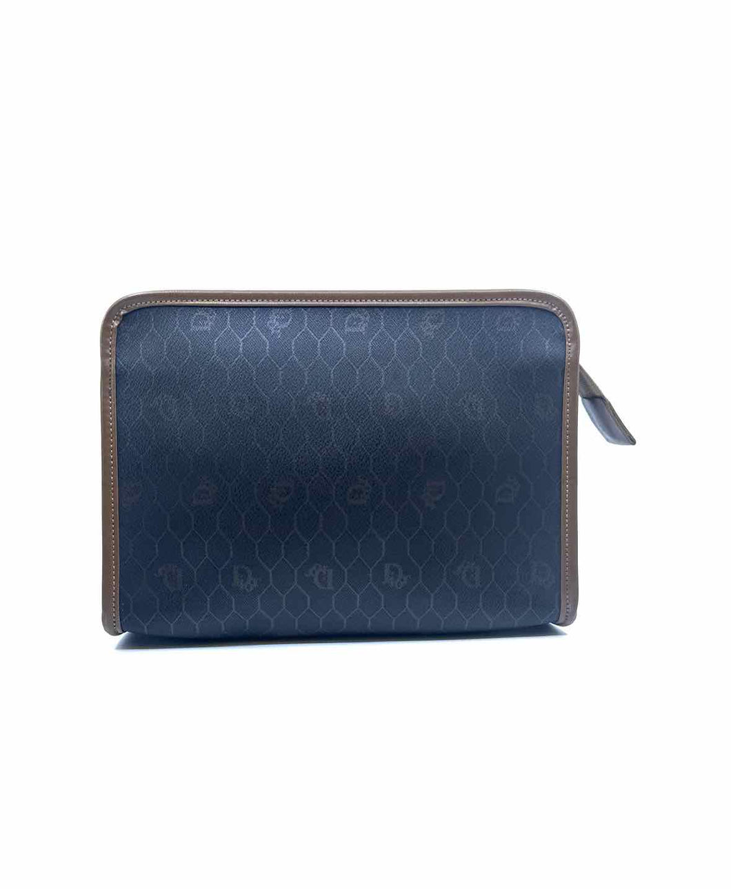 CHRISTIAN DIOR Brown Coated canvas Monogram Clutch