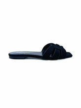 Load image into Gallery viewer, YVES SAINT LAURENT Tribute Size 7.5 Black Denim Solid Sandals
