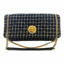 Load image into Gallery viewer, VERSACE black, white Tweed Checkered Handbag
