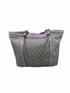 GUCCI Tan, Pink Canvas LOGO Tote