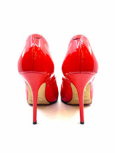 Load image into Gallery viewer, JIMMY CHOO Size 5.5 Neon Orange Patent Leather Pumps
