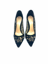 Load image into Gallery viewer, GIANVITO ROSSI Size 9 Black Suede Lace Pumps

