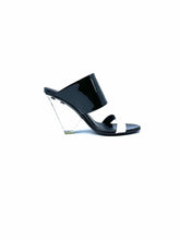 Load image into Gallery viewer, BALMAIN Size 7 black, white Patent Leather Mules

