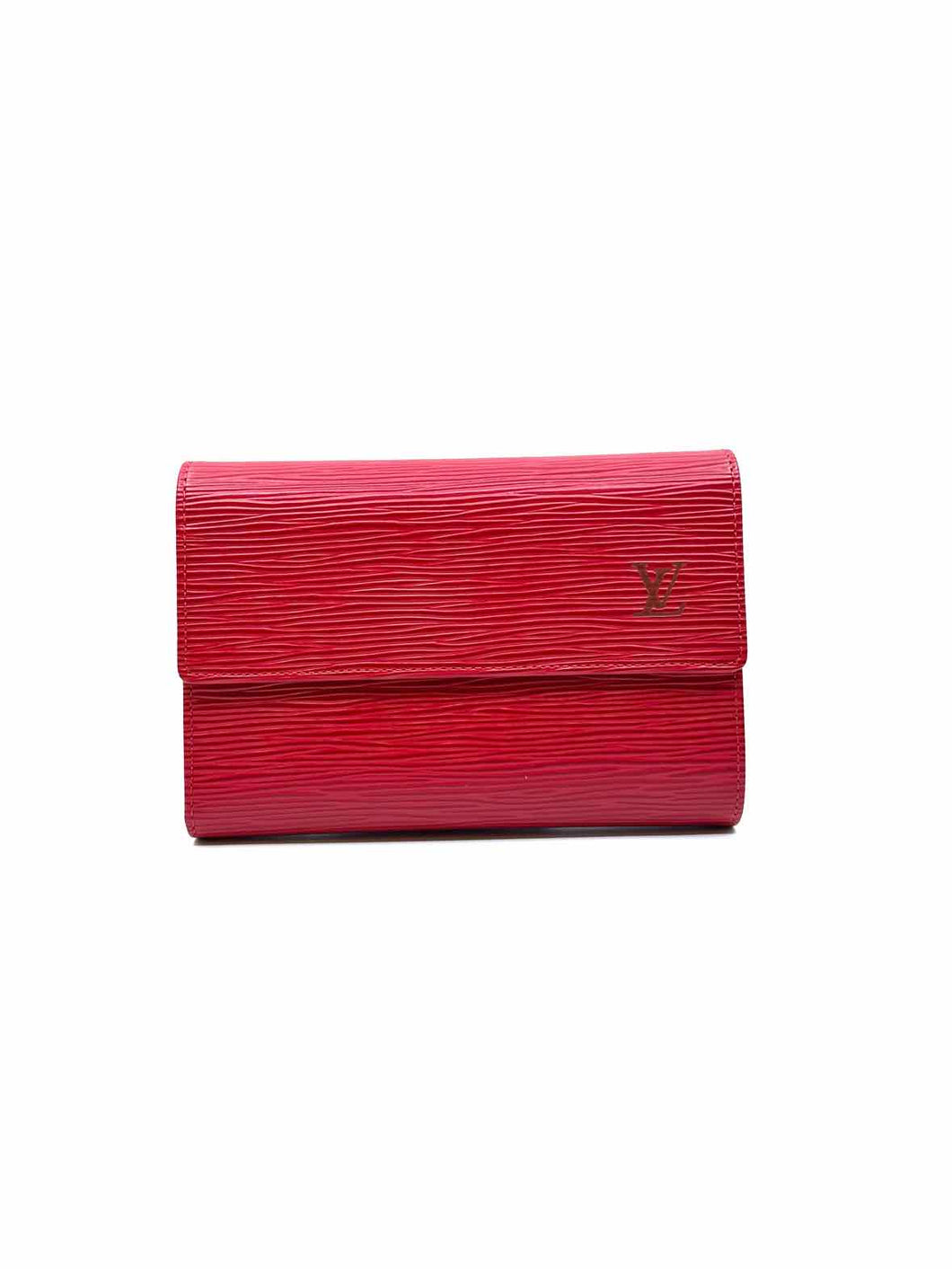 LOUIS VUITTON Alexandra Red Leather Solid Epi Wallet