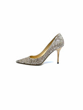 Load image into Gallery viewer, JIMMY CHOO Size 7 Gold Leather Sparkle Pumps
