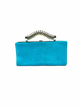 Load image into Gallery viewer, TOD&#39;S Turquoise Suede Evening Bag
