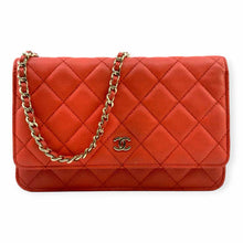 Load image into Gallery viewer, CHANEL Red Orange Leather Quilted caviar Handbag
