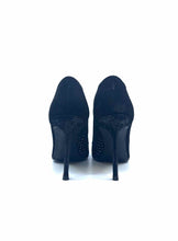 Load image into Gallery viewer, MANOLO BLAHNIK Size 9 Black Suede Perforated Pumps

