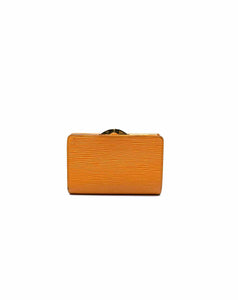 LOUIS VUITTON Orange Leather Epi Wallet