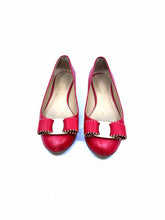 Load image into Gallery viewer, SALVATORE FERRAGAMO Size 7.5 Red Leather Solid Flats
