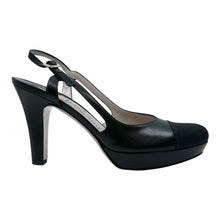 Load image into Gallery viewer, SALVATORE FERRAGAMO Size 6.5 Black Leather Solid Slingback
