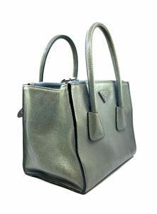 PRADA Grey Leather Handbag