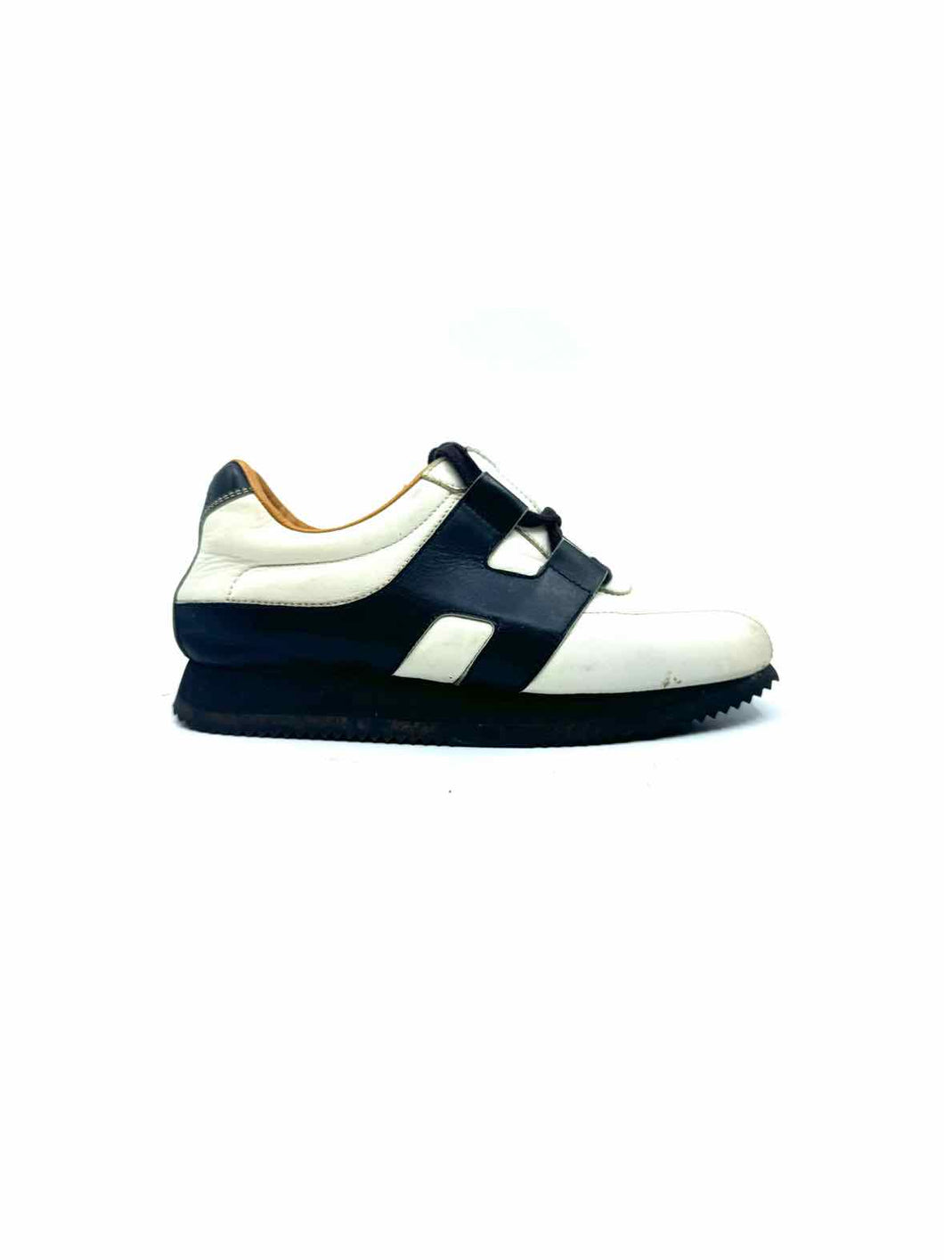 HERMES Size 6 WHITE & BLACK Sneakers