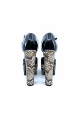 Load image into Gallery viewer, GIUSEPPE ZANOTTI Size 7.5 Black &amp; Grey Patent Leather Pumps
