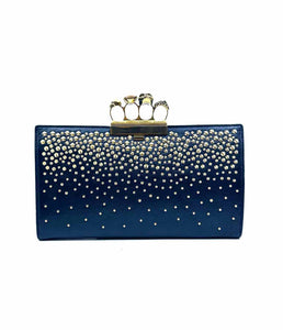 ALEXANDER MCQUEEN Black, gold Leather Studs Clutch
