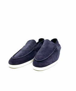 LORO PIANA Summer Walk Size 44 Grey Suede Solid Loafers