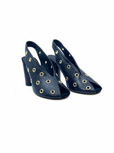 Load image into Gallery viewer, ISABEL MARANT Size 10 Black Leather Eyelet Sling back
