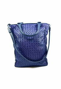 BOTTEGA VENETA Purple Leather Woven Handbag