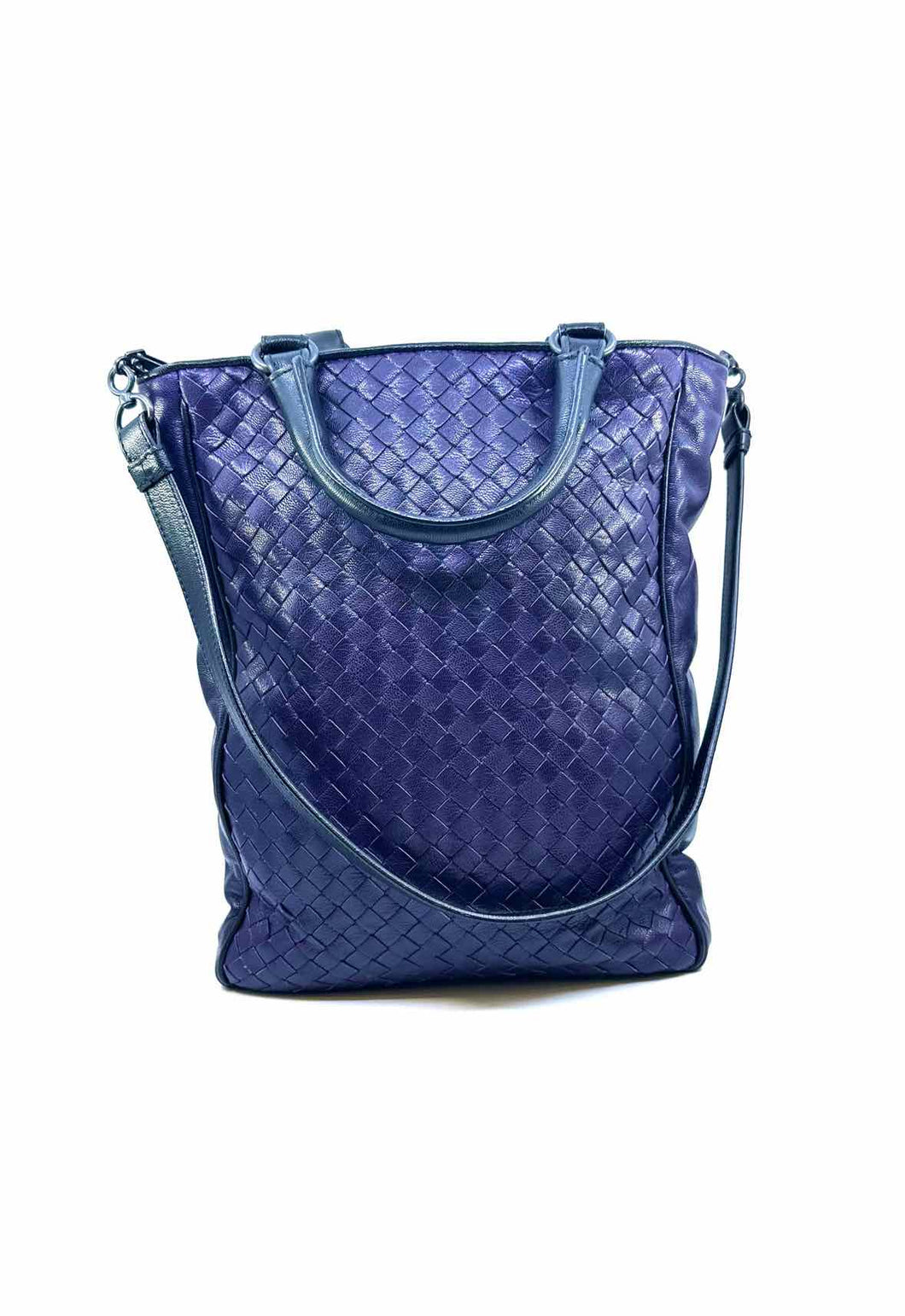 BOTTEGA VENETA Purple Leather Woven Handbag