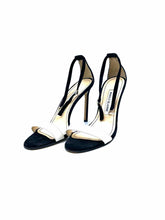 Load image into Gallery viewer, MANOLO BLAHNIK Size 6.5 black, white Suede, Leather Sandals
