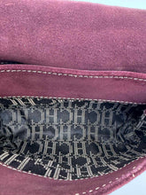 Load image into Gallery viewer, CAROLINA HERRERA Burgundy Suede Handbag
