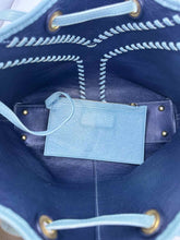 Load image into Gallery viewer, YVES SAINT LAURENT Blue Pebbled Leather Solid Handbag

