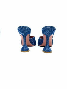 AMINA MUADDI Size 10 Blue Denim Sandals