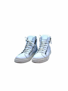 GIUSEPPE ZANOTTI Size 11 White Leather Solid Sneakers