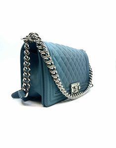 CHANEL Blue Leather Handbag