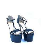 Load image into Gallery viewer, GIUSEPPE ZANOTTI Size 8 Black Patent Leather Sandals
