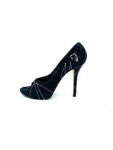 Load image into Gallery viewer, CHRISTIAN DIOR Size 7.5 Black Suede Solid Pumps
