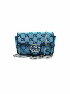 GUCCI Blue Canvas Monogram Handbag