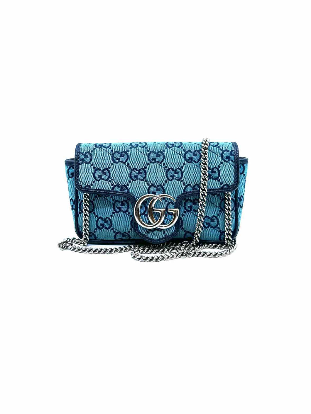 GUCCI Blue Canvas Monogram Handbag