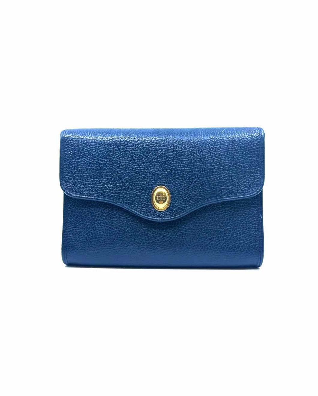 CHRISTIAN DIOR Navy Leather Clutch