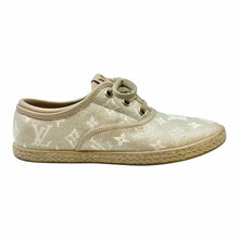 Load image into Gallery viewer, LOUIS VUITTON Size 6 Beige, White Monogram Sneakers
