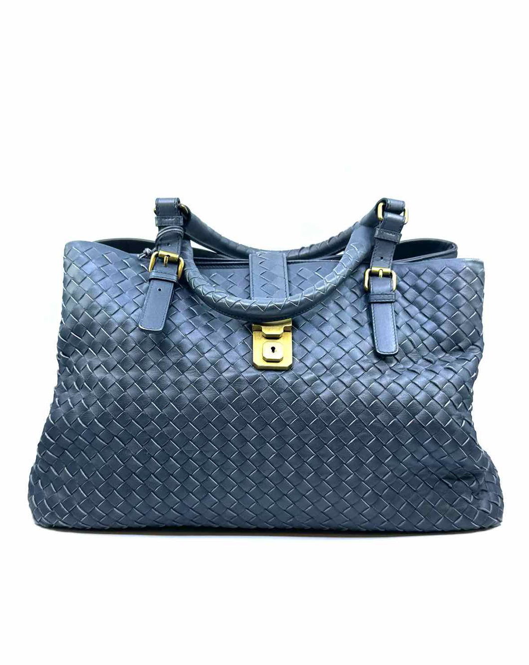 BOTTEGA VENETA Grey Leather Woven Handbag
